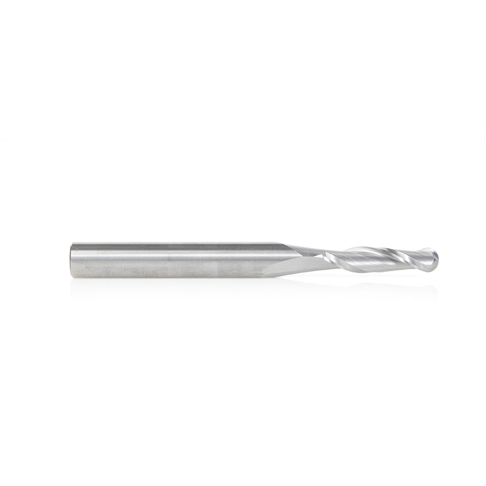 Amana 46450 Solid Carbide Up-Cut Spiral Ball Nose 3/32 Radius x 3/16 Dia x 3/4 x 1/4 Shank x 2-1/2 Inch Long x 2 Flute Router Bit