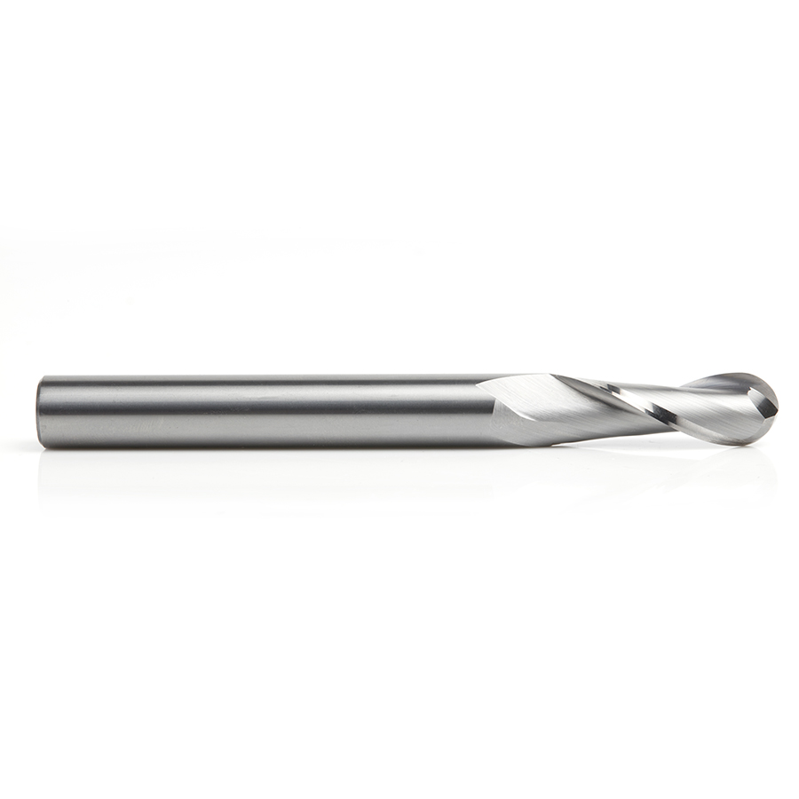 Amana 46459 Solid Carbide Up-Cut Spiral Ball Nose 1/4 Radius x 1/2 Dia x 1-1/2 x 1/2 Shank x 5 Inch Long x 2 Flute CNC Router Bit