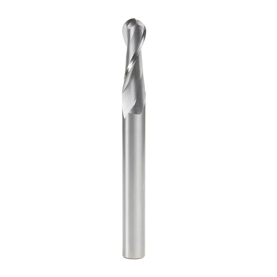 Amana 46459 Solid Carbide Up-Cut Spiral Ball Nose 1/4 Radius x 1/2 Dia x 1-1/2 x 1/2 Shank x 5 Inch Long x 2 Flute CNC Router Bit
