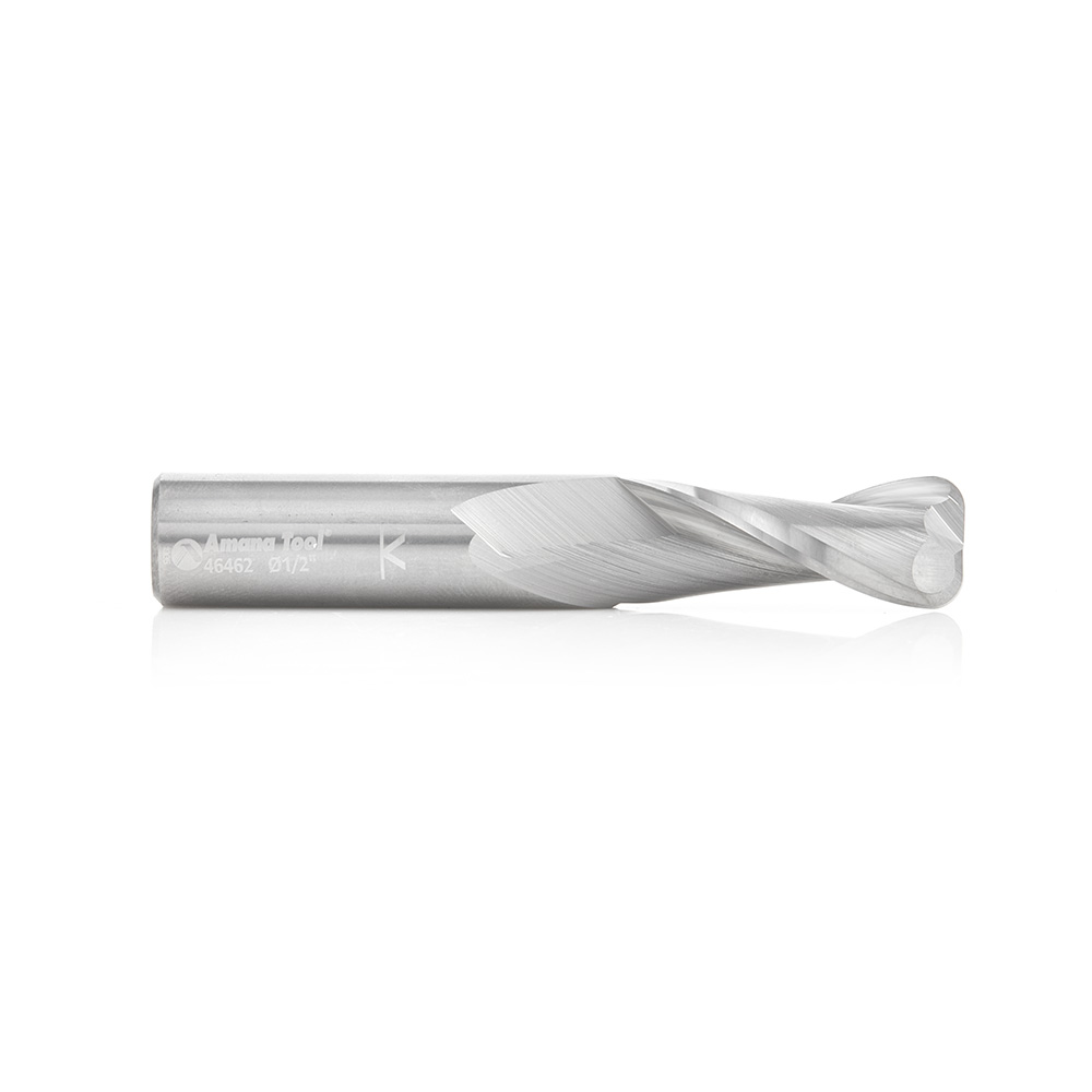 Amana 46462 Solid Carbide Spiral Plunge with Corner Radius 1/8 Radius x 1/2 Dia x 1-1/4 x 1/2 Inch Shank Up-Cut