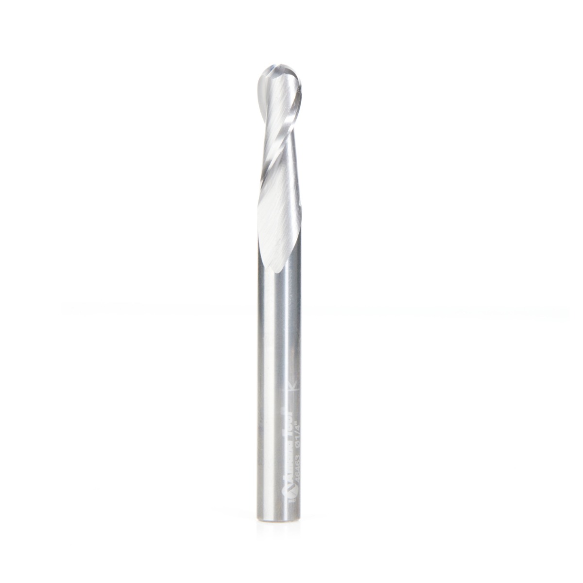Amana 46463 Solid Carbide Up-Cut Spiral Ball Nose 1/8 Radius x 1/4 Dia x 3/4 x 1/4 Shank x 2-1/2 Inch Long x 2 Flute Router Bit