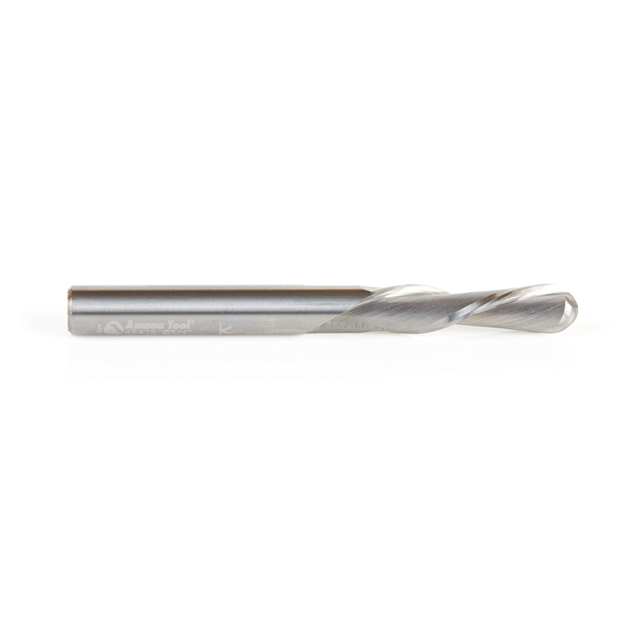 Amana 46476 Solid Carbide Down-Cut Ball Nose Spiral 1/4 Dia x 1 Inch x 1/4 Shank Router Bit