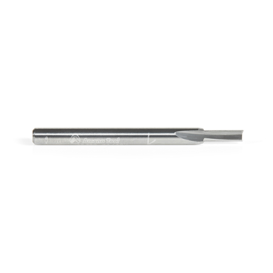 Amana 46482 Solid Carbide Straight Plunge High Production 3/32 Dia x 1/4 x 1/8 inch Shank Router Bit