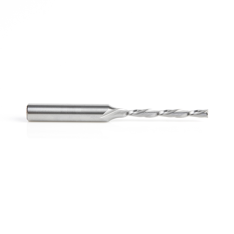 Amana 46564 Solid Carbide CNC Foam Cutting Down-Cut Square End Spiral 1/8 Dia x 1-1/8 x 1/4 Shank x 2-1/2 Inch Long Router Bit