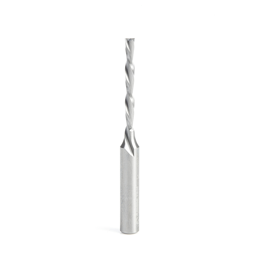 Amana 46564 Solid Carbide CNC Foam Cutting Down-Cut Square End Spiral 1/8 Dia x 1-1/8 x 1/4 Shank x 2-1/2 Inch Long Router Bit