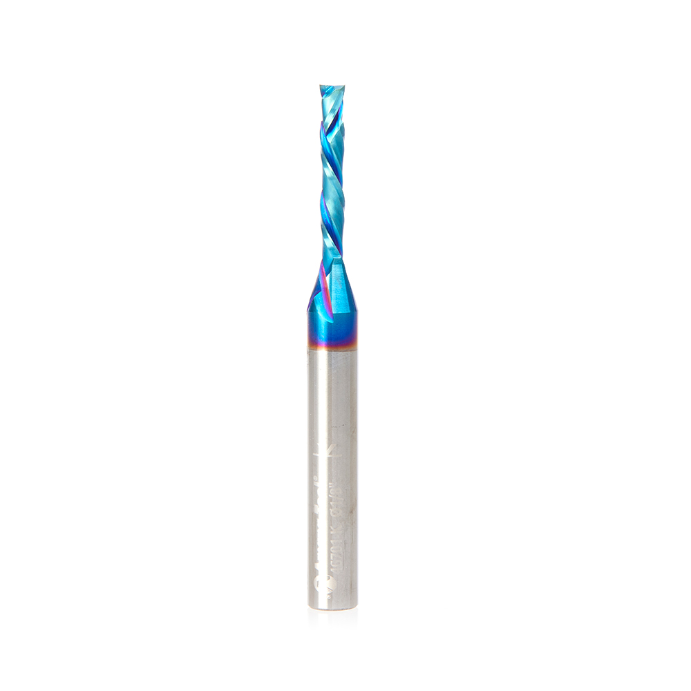 Amana 46701-K CNC Solid Carbide Spektra, Extreme Tool Life Coated Compression Spiral 1/8 Dia x 13/16 x 1/4 Inch Shank for Baltic Birch Plywood