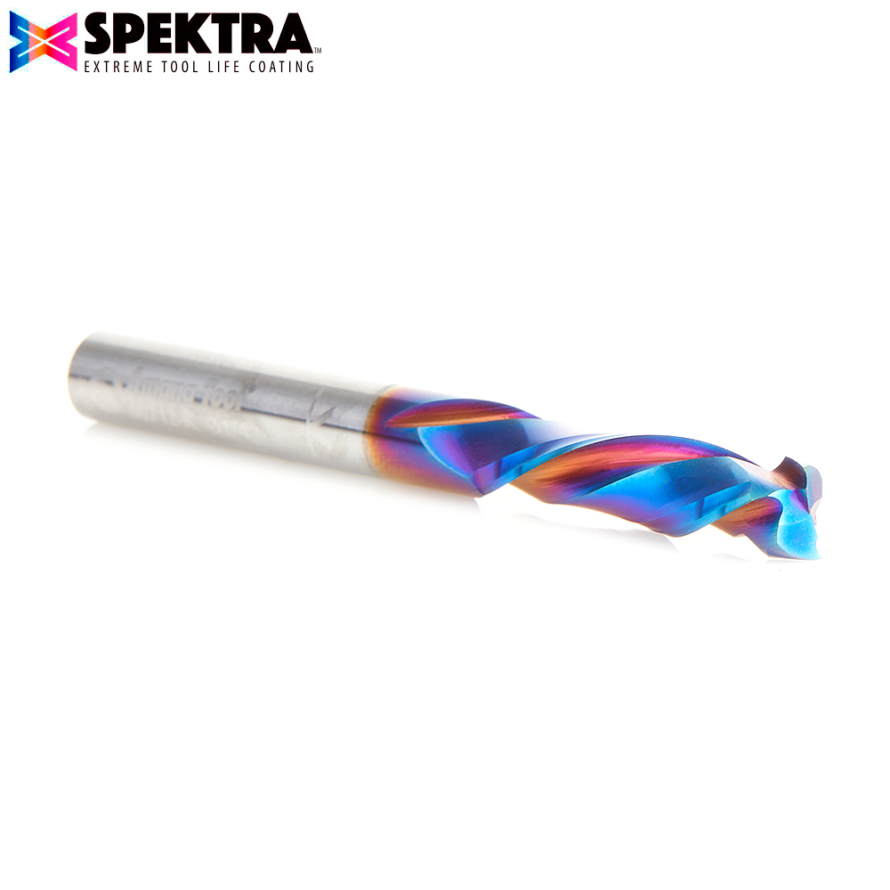 Amana 46712-K CNC Solid Carbide Spektra, Extreme Tool Life Coated Mortise Compression Spiral 1/4 Dia x 1 Inch x 1/4 Shank for Baltic Birch Plywood