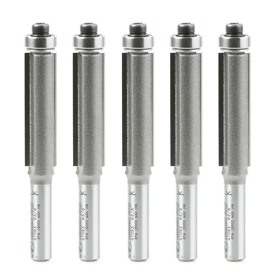 Amana 47093-5 5 Pack Carbide Tipped Flush Trim 3/8 Dia x 1-1/4 Inch x 1/4 Shank