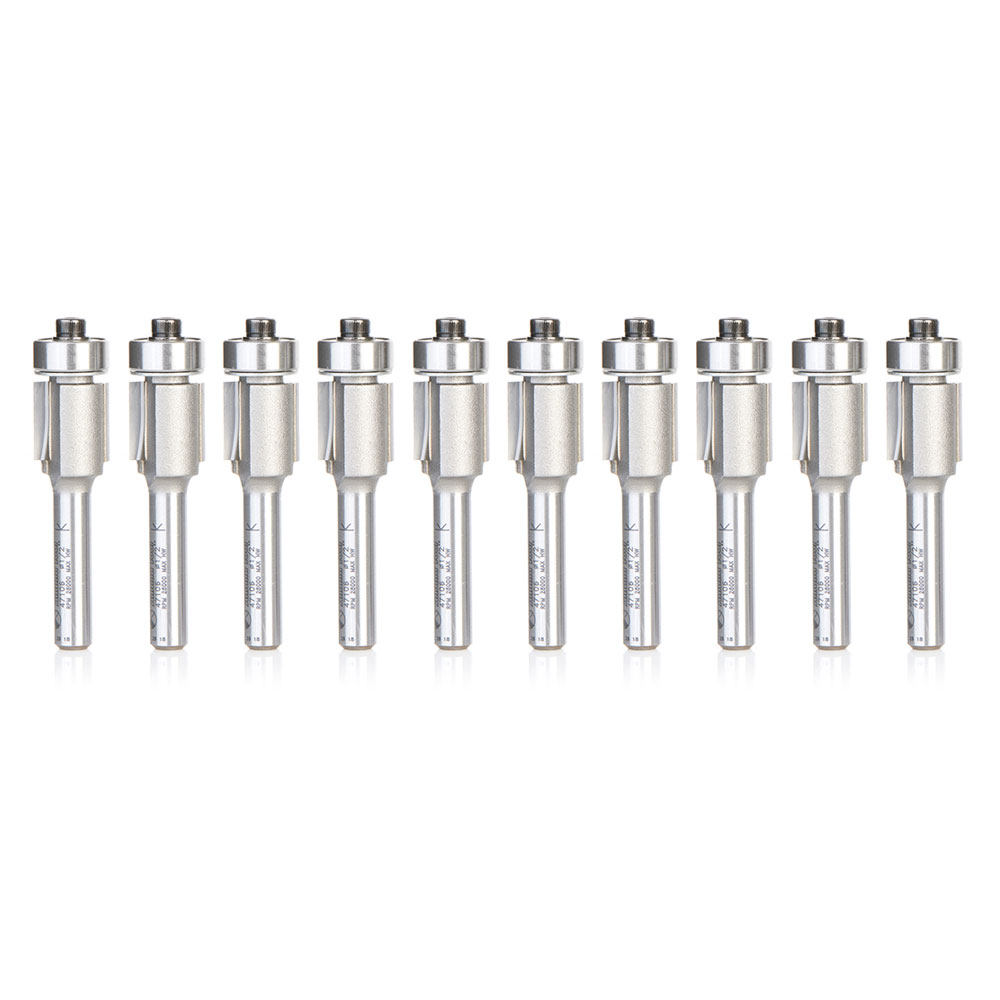 Amana 47106-10 10 Pack Carbide Tipped Flush Trim 1/2 Dia x 1/2 x 1/4 Inch Shank