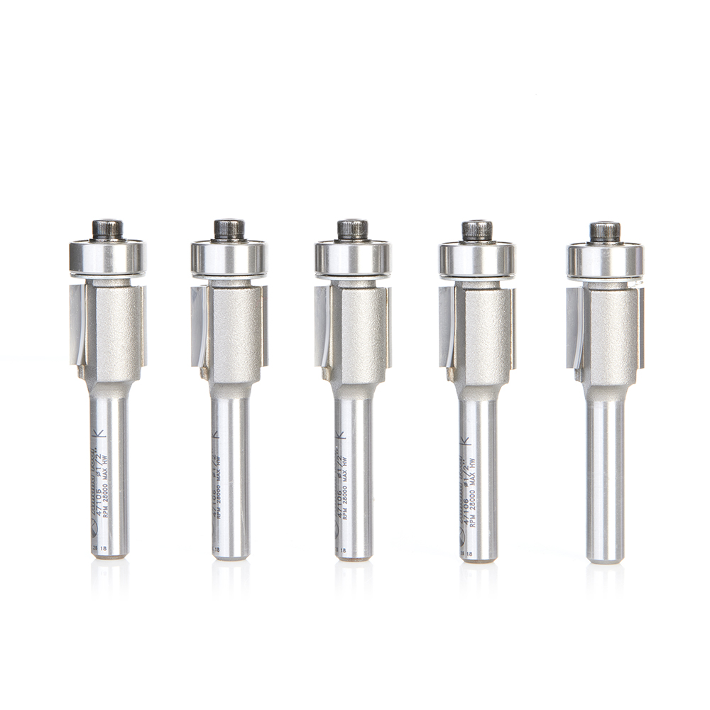 Amana 47106-5 5 Pack Carbide Tipped Flush Trim 1/2 Dia x 1/2 x 1/4 Inch Shank