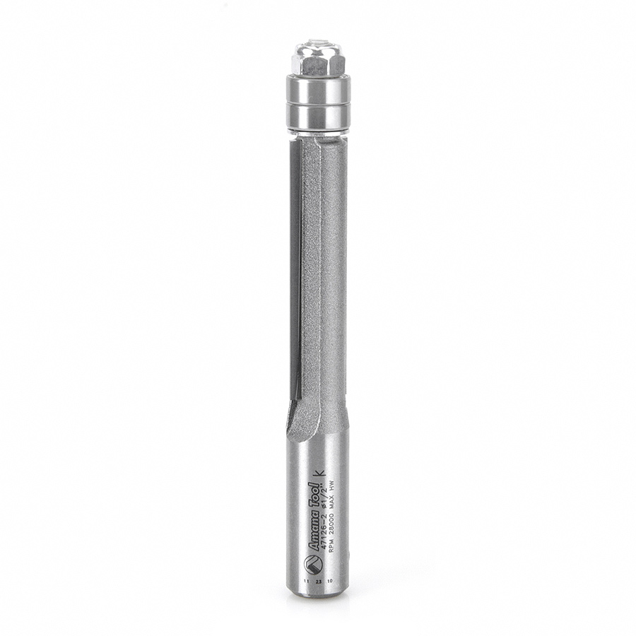 Amana 47126-2 Carbide Tipped Flush Trim 1/2 Dia x 2 Inch x 1/2 Shank with Double Ball Bearings