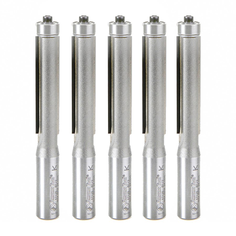 Amana 47126-5 5-Pack Carbide Tipped Flush Trim 1/2 Dia x 2 Inch x 1/2 Shank