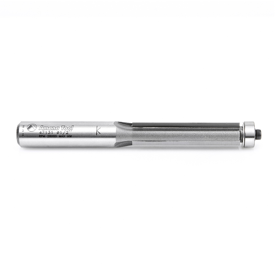 Amana 47131 Carbide Tipped Flush Trim 1/2 Dia x 2 x 1/2 Inch Shank 3-Flute Extra-Long