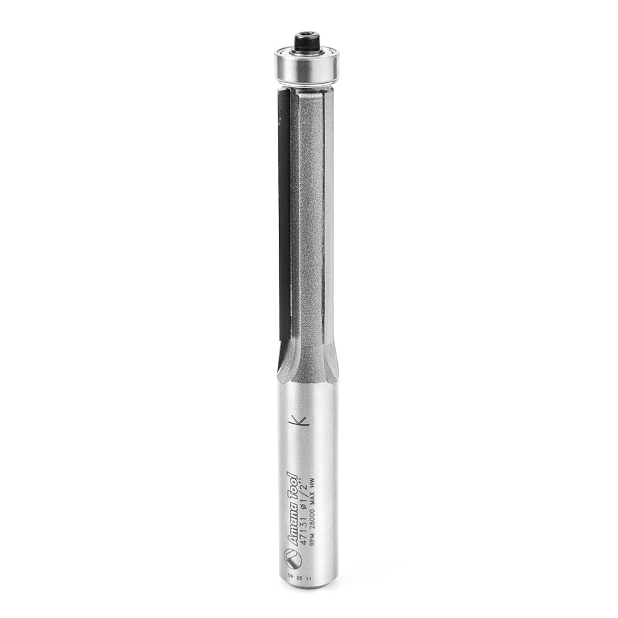 Amana 47131 Carbide Tipped Flush Trim 1/2 Dia x 2 x 1/2 Inch Shank 3-Flute Extra-Long