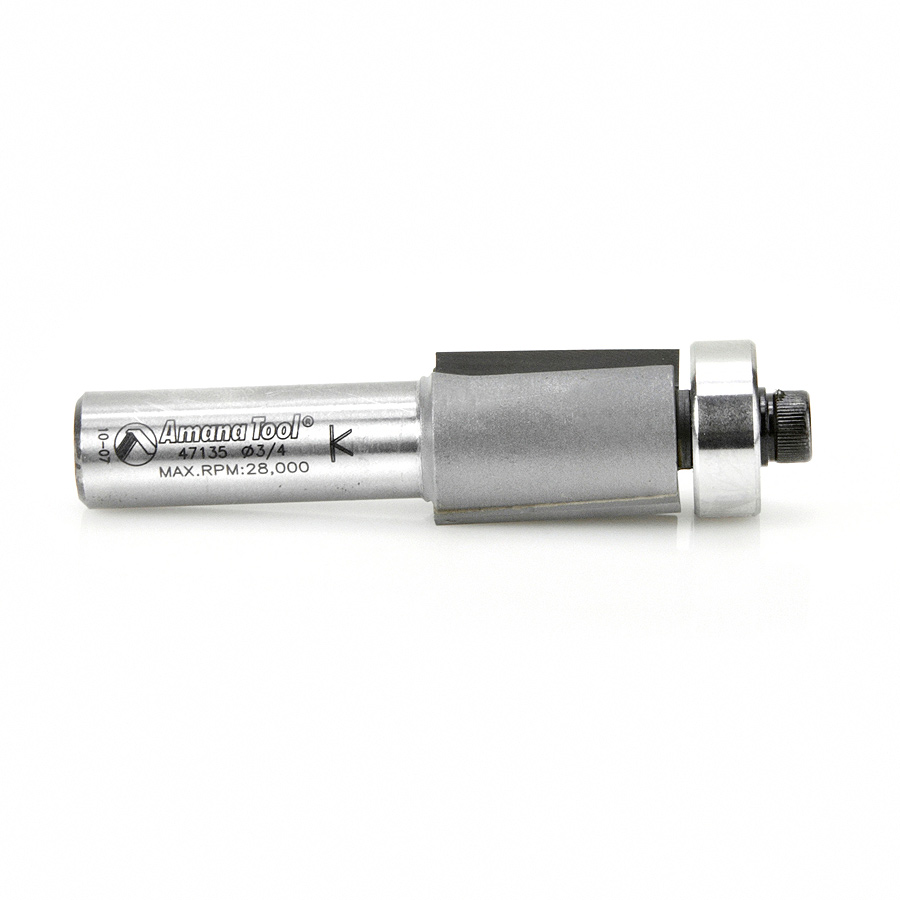 Amana 47135 Carbide Tipped Down-Shear SuperTrim, Flush Trim 3/4 Dia x 1 Inch x 1/2 Shank