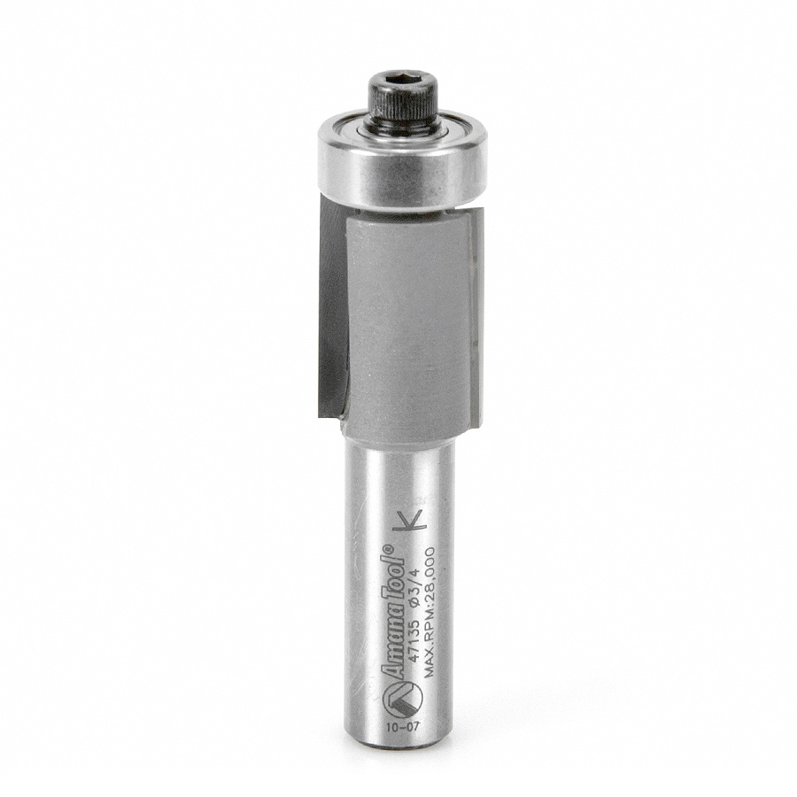 Amana 47135 Carbide Tipped Down-Shear SuperTrim, Flush Trim 3/4 Dia x 1 Inch x 1/2 Shank