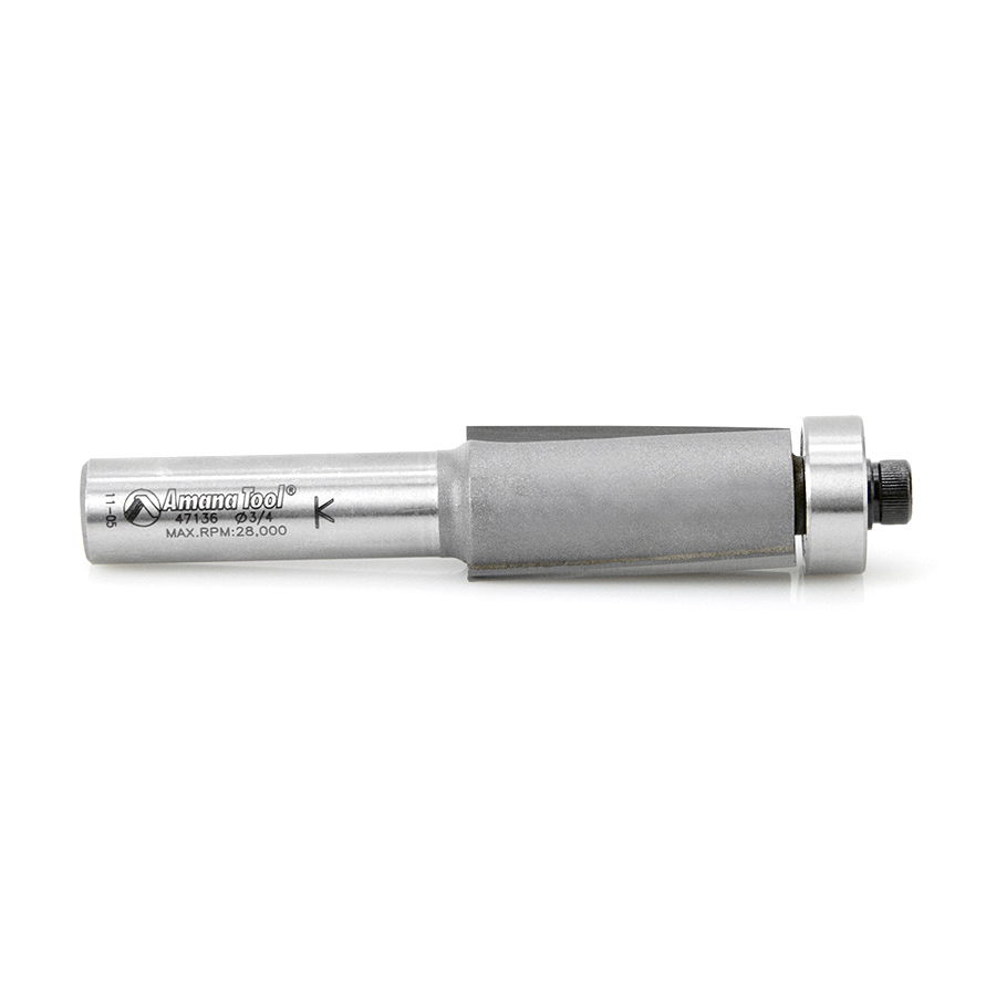 Amana 47136 Carbide Tipped Down-Shear SuperTrim, Flush 3/4 Dia x 1-1/2 x 1/2 Inch Shank