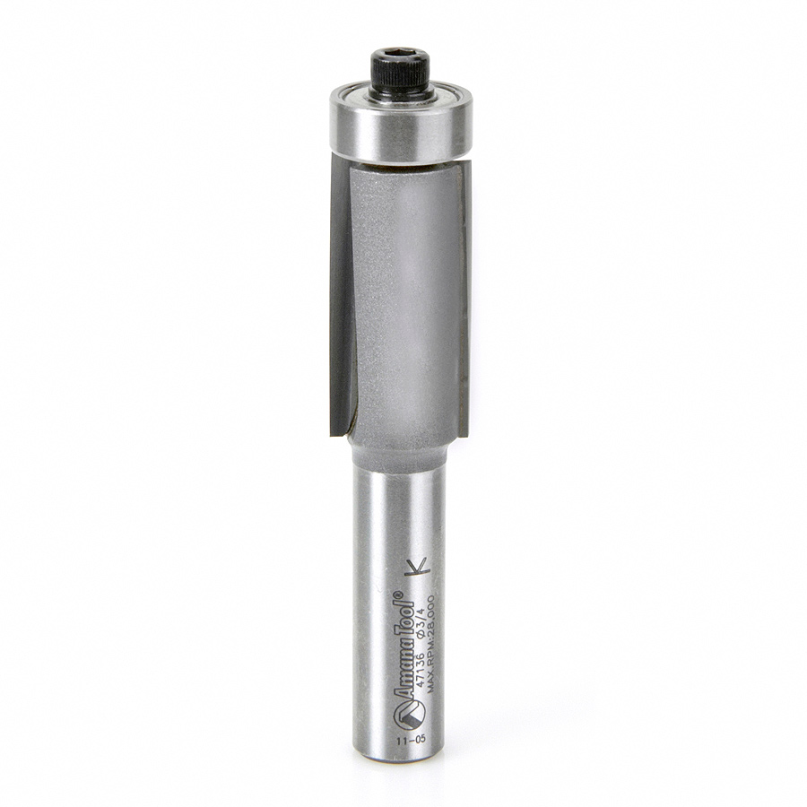 Amana 47136 Carbide Tipped Down-Shear SuperTrim, Flush 3/4 Dia x 1-1/2 x 1/2 Inch Shank