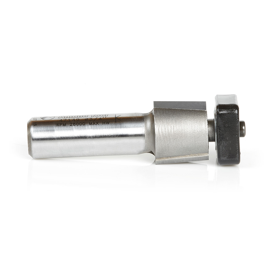 Amana 47149 Carbide Tipped Laminate Trimmer with Euro, Square Bearing 3/4 Dia x 5/8 x 1/2 Inch Shank Router Bit