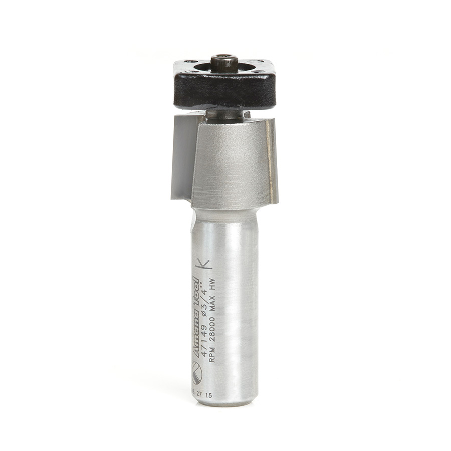 Amana 47149 Carbide Tipped Laminate Trimmer with Euro, Square Bearing 3/4 Dia x 5/8 x 1/2 Inch Shank Router Bit