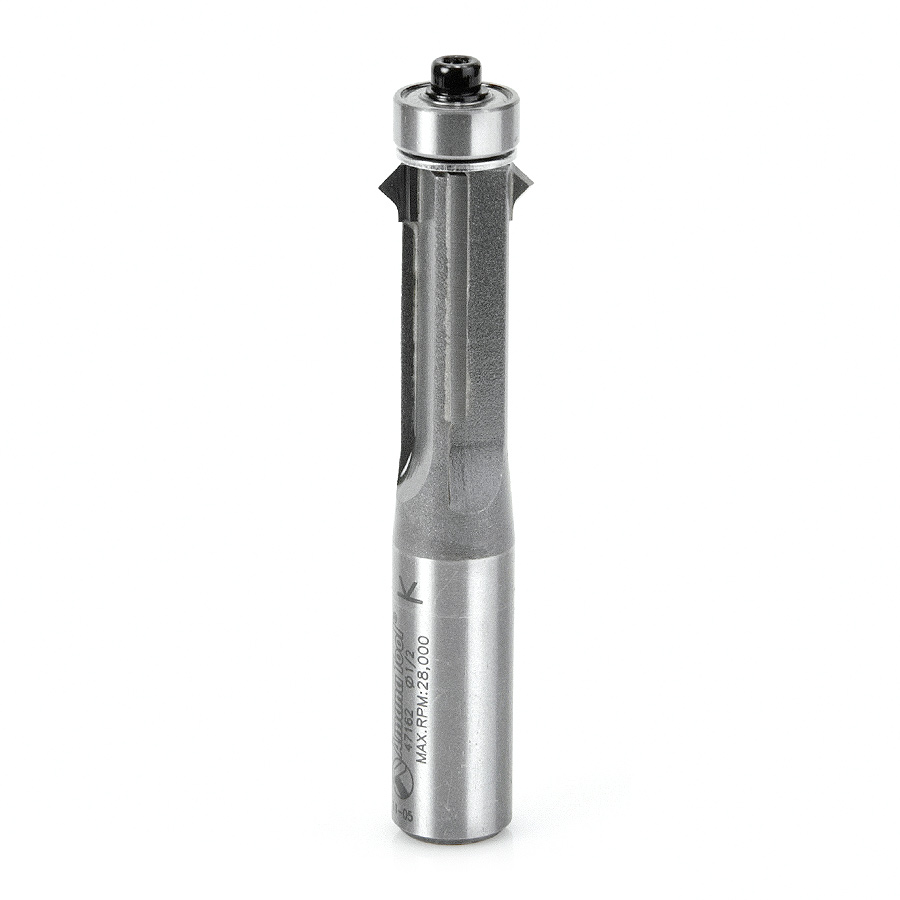 Amana 47162 Carbide Tipped Flush Trim V-Groove 5/8 Dia x 1 Inch x 1/2 Shank With Ball Bearing