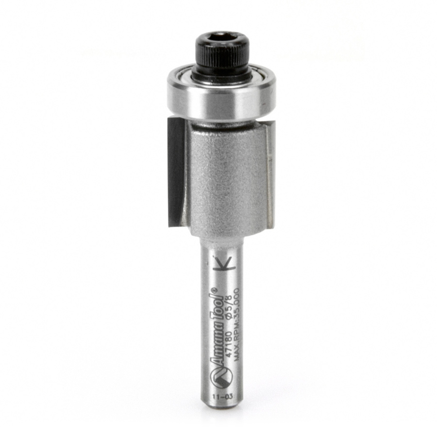 Amana 47180 Carbide Tipped Dynabit Laminate Trim Flush Helix 5/8 Dia x 5/8 x 1/4 Inch Shank