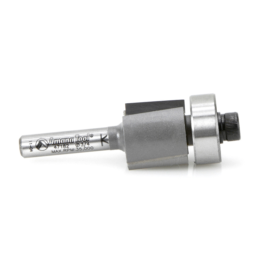 Amana 47182 Carbide Tipped Dynabit Laminate Trim Flush Helix 3/4 Dia x 5/8 x 1/4 Inch Shank