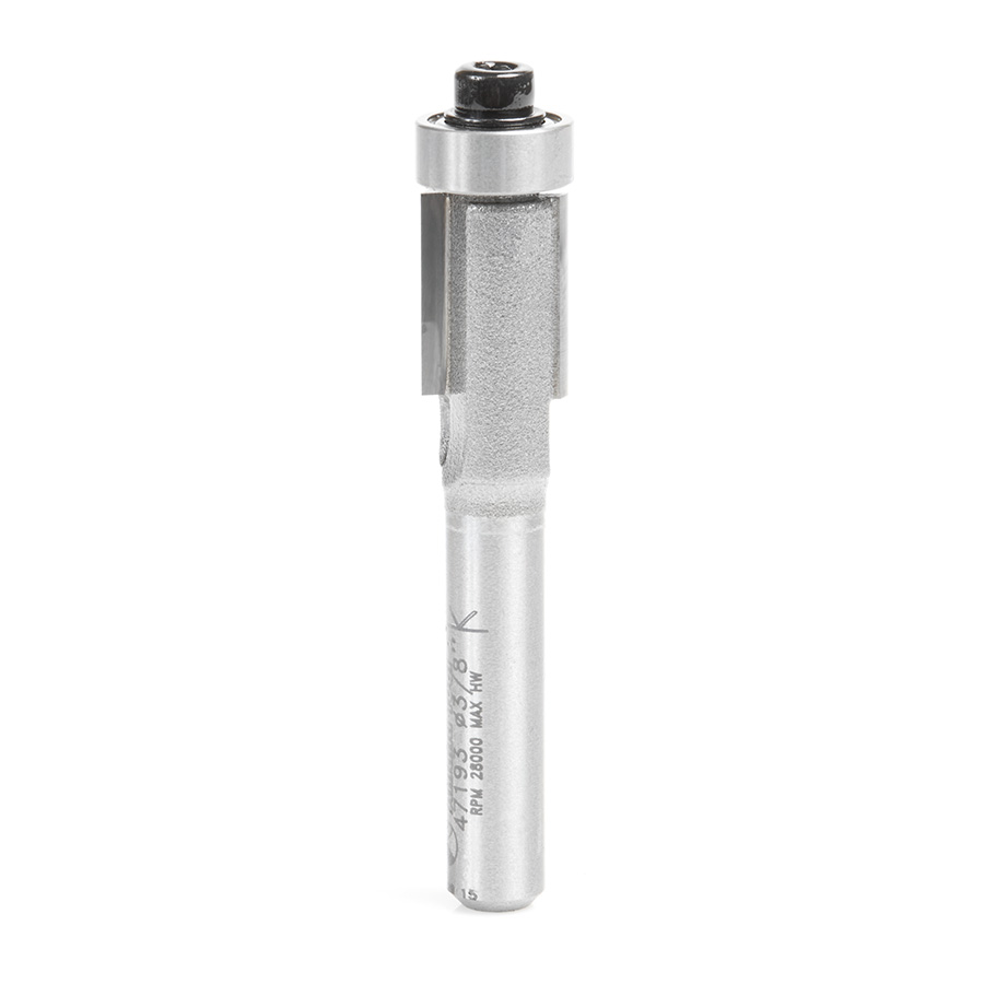 Amana 47193 Carbide Tipped Overhang Trim 1/64 Overhang x 3/8 Dia x 1/2 x 1/4 Inch Shank
