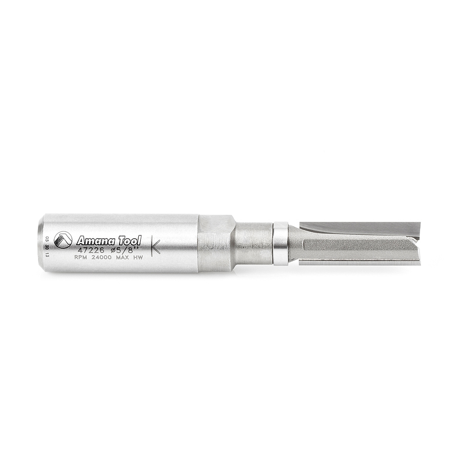 Amana 47226 Carbide Tipped Flush Trim Plunge Template 3/8 Dia x 1 x 1/2 Inch Shank w/ Upper Ball Bearing Router Bit