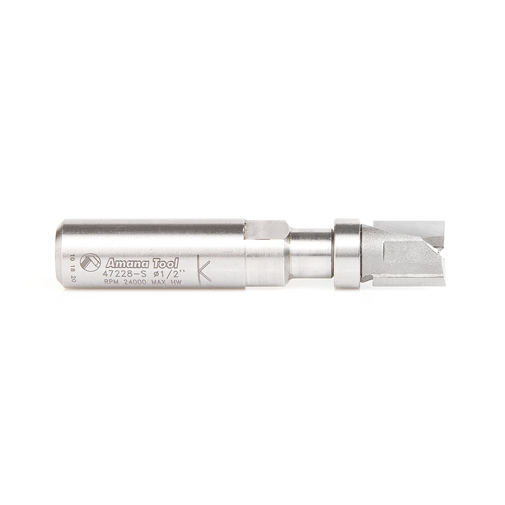 Amana 47228-S Carbide Tipped Flush Trim Plunge Template 1/2 Dia x 1/2 x 1/2 Inch Shank w/ Upper Ball Bearing Router Bit