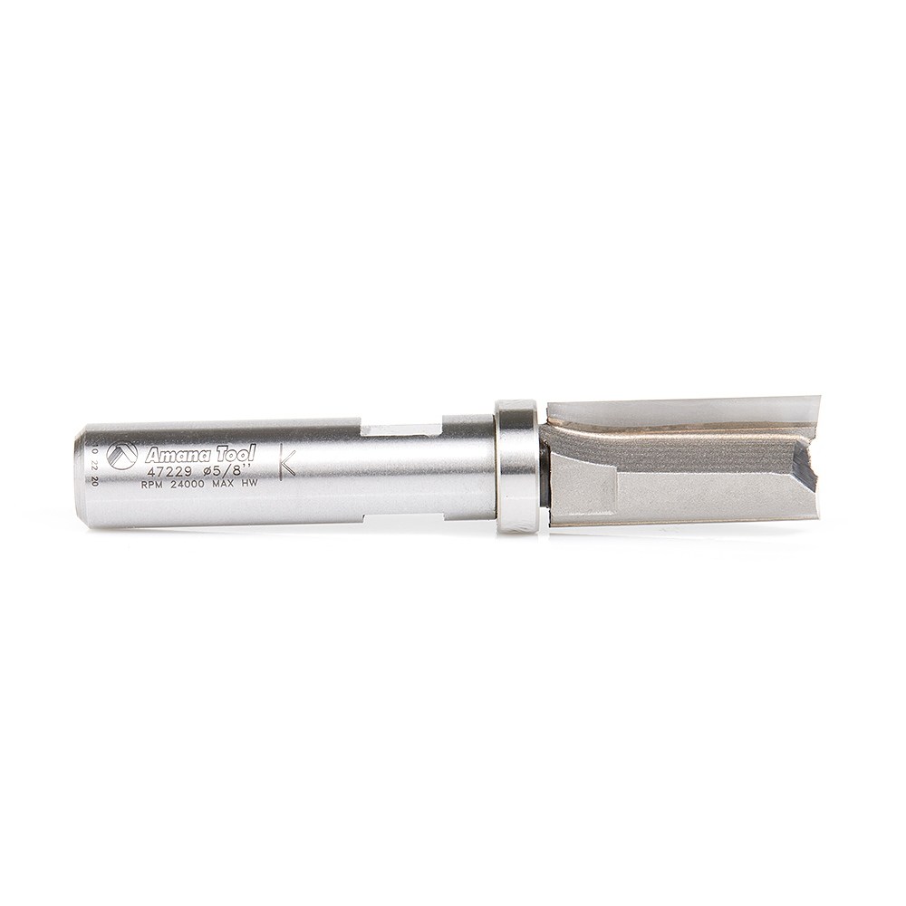 Amana 47229 Carbide Tipped Flush Trim Plunge Template 5/8 Dia x 1-1/4 x 1/2 Inch Shank w/ Upper Ball Bearing Router Bit