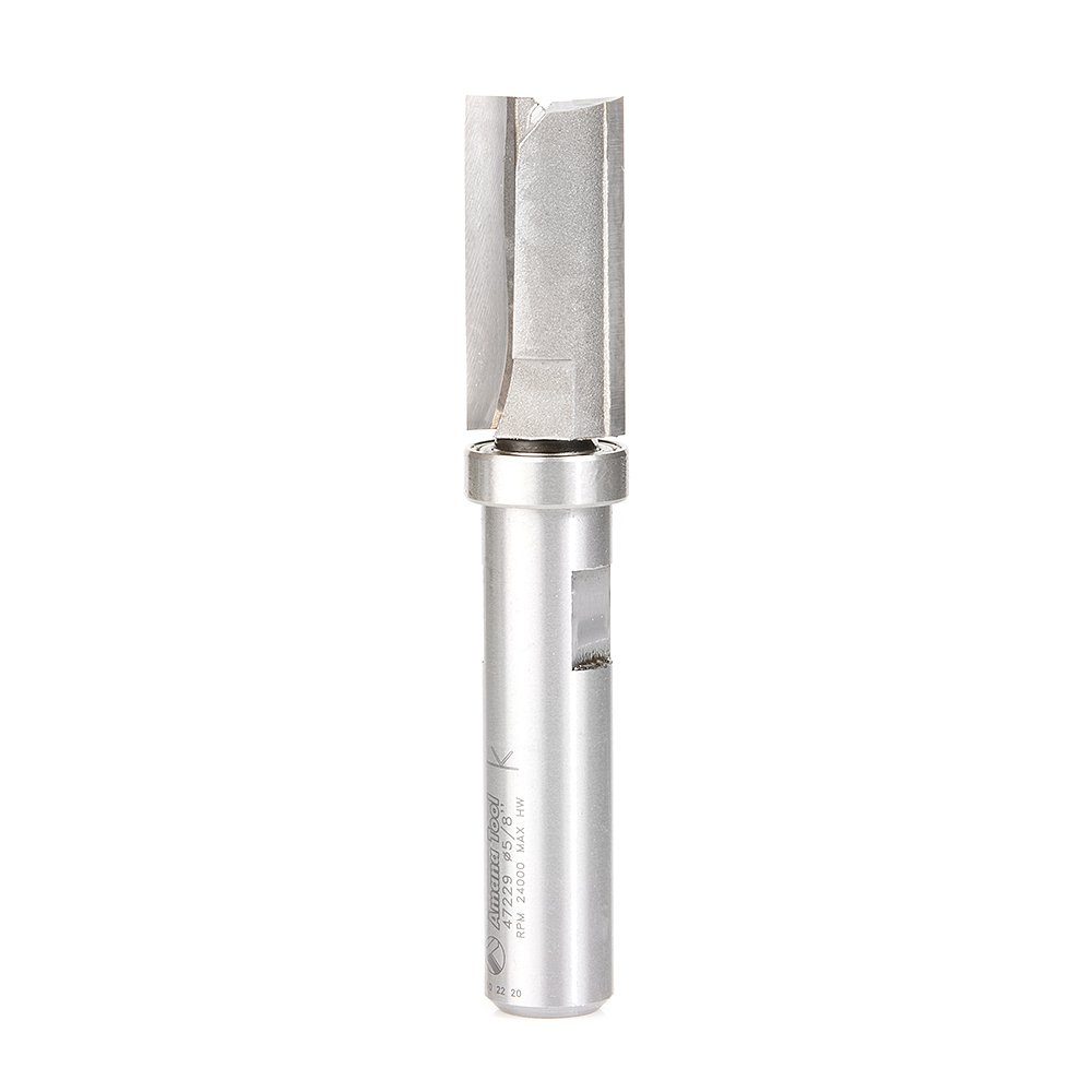 Amana 47229 Carbide Tipped Flush Trim Plunge Template 5/8 Dia x 1-1/4 x 1/2 Inch Shank w/ Upper Ball Bearing Router Bit