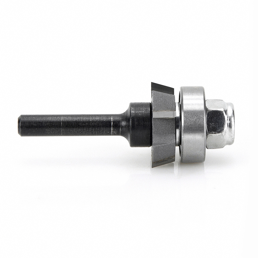 Amana 47404 Carbide Tipped 4 Wing Single Bevel Trim Cutter Assembly 15 Deg x 1 Inch Dia x 1/4 x 1/4 Shank