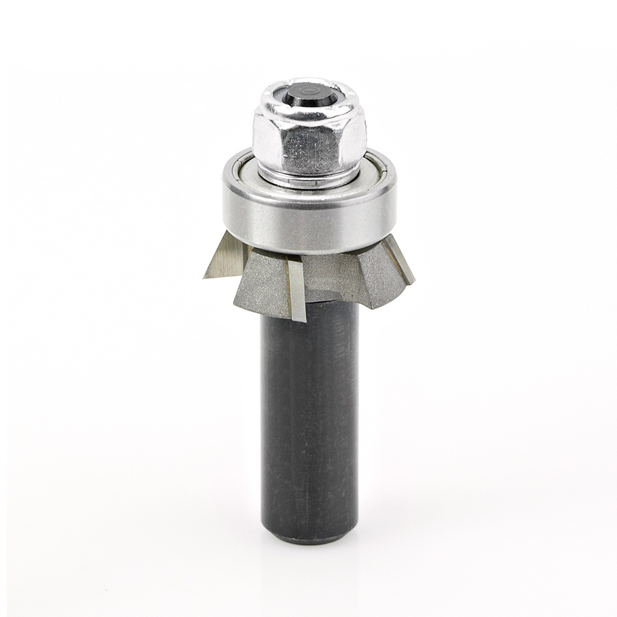 Amana 47410 Carbide Tipped 4 Wing Single Bevel Trim Cutter Assembly 25 Deg x 1-1/16 Dia x 1/4 x 1/2 Inch Shank