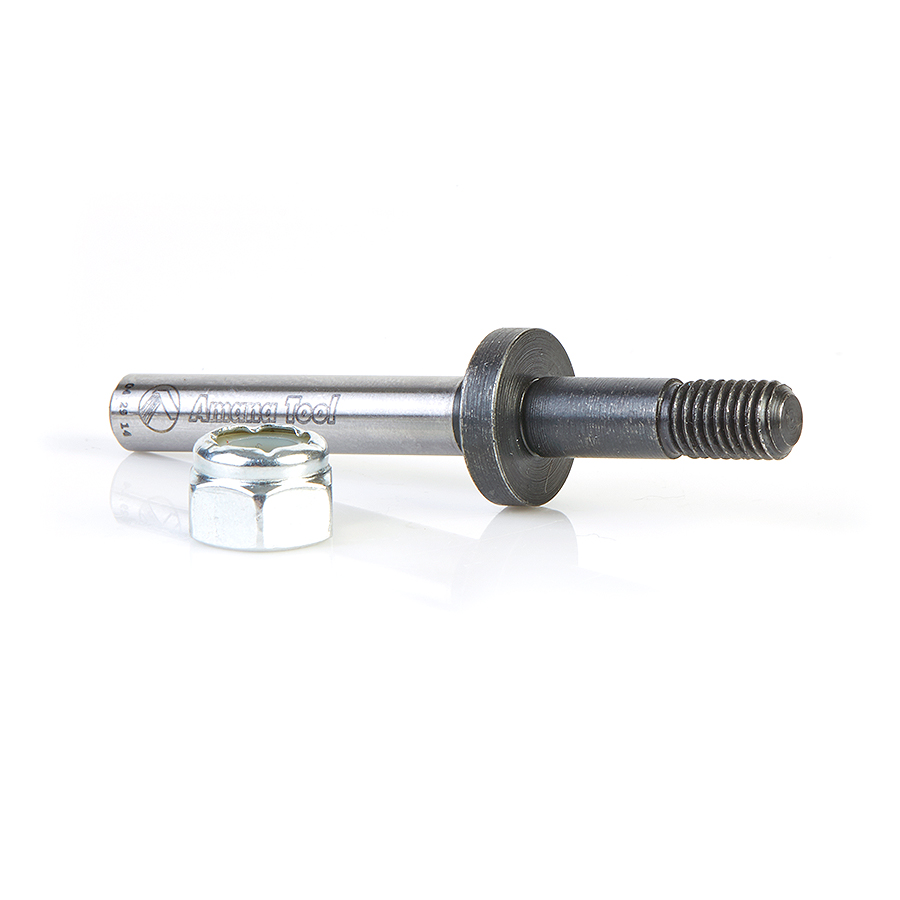 Amana 47610 Router Arbor with Hex Nuts and Washers 1/4-28 NF Dia x 7/8 Height x 1/4 Inch Shank