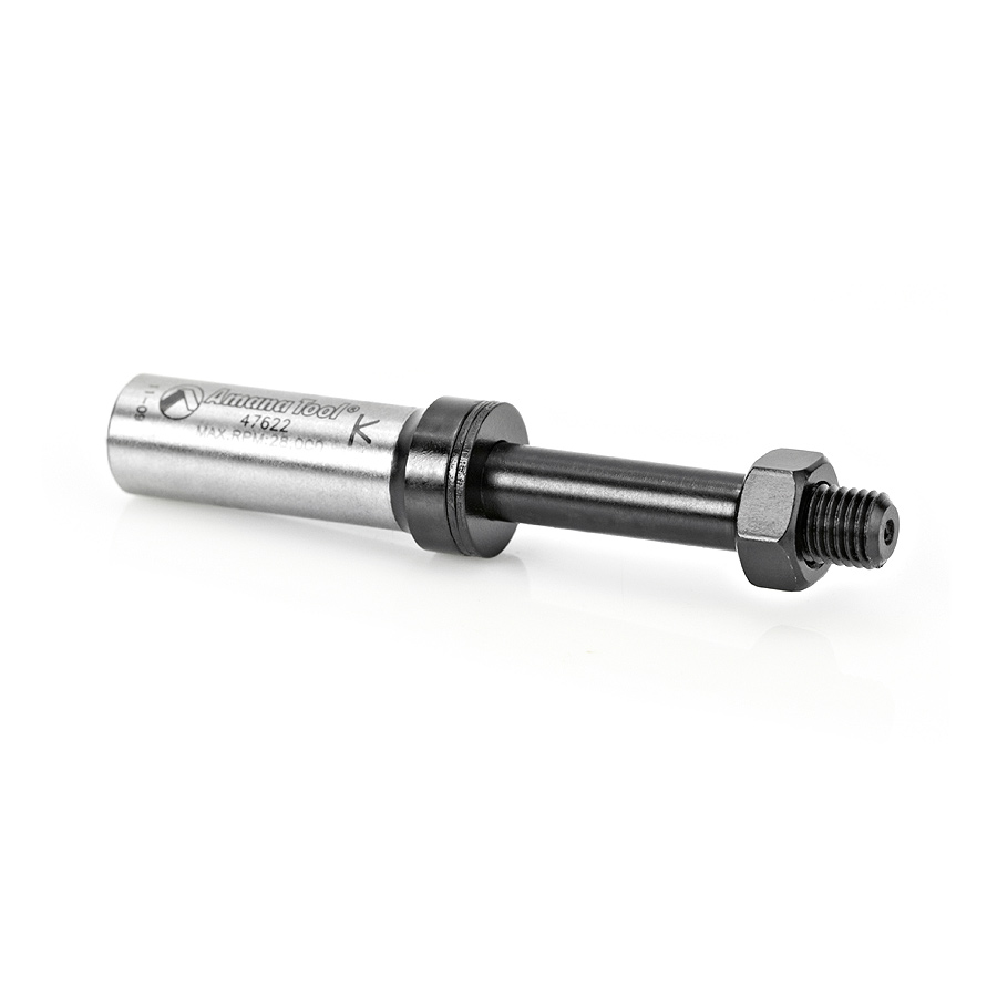 Amana 47622 Router Arbor with Hex Nuts and Washers 5/16-24 NF Dia x 1-3/4 Height x 1/2 Inch Shank
