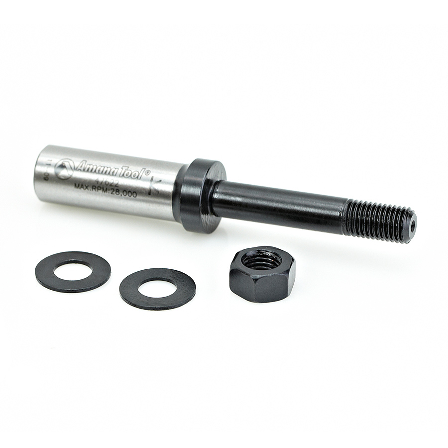 Amana 47622 Router Arbor with Hex Nuts and Washers 5/16-24 NF Dia x 1-3/4 Height x 1/2 Inch Shank
