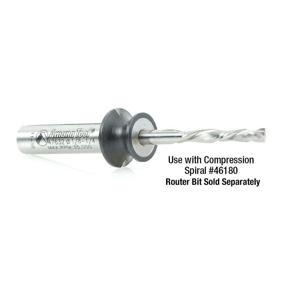 Amana 47632 Adapter 1/8 Inner Dia x 1/4 Shank for Handheld Trim Routers Routers and CNC Machines