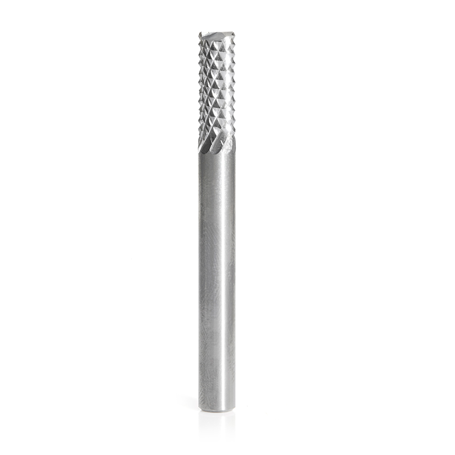 Amana 48011 Solid Carbide Medium Burr with End Mill Point Fiberglass and Composite Cutting 1/4 Dia x 3/4 x 1/4 Shank Router Bit