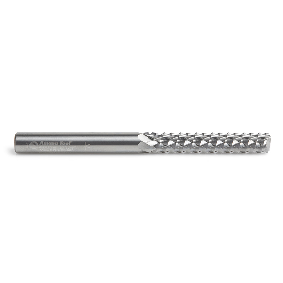Amana 48014 Solid Carbide Medium Burr with End Mill Point Fiberglass and Composite Cutting 1/4 Dia x 1-1/2 x 1/4 Shank Router Bit