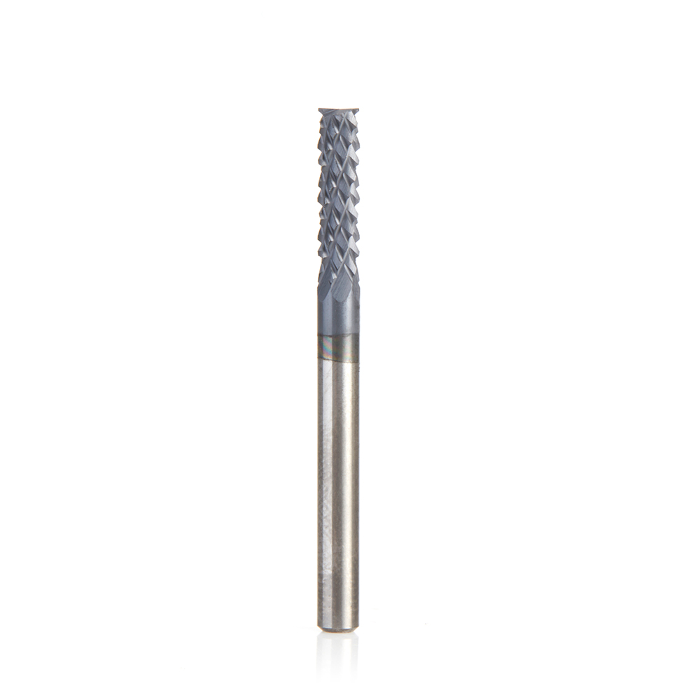 Amana 48050-E High Performance Solid Carbide Mill End Fiberglass and Composite Cutting 1/8 Dia x 1/2 x 1/8 Shank AlTiN Coated Mill End Router Bit