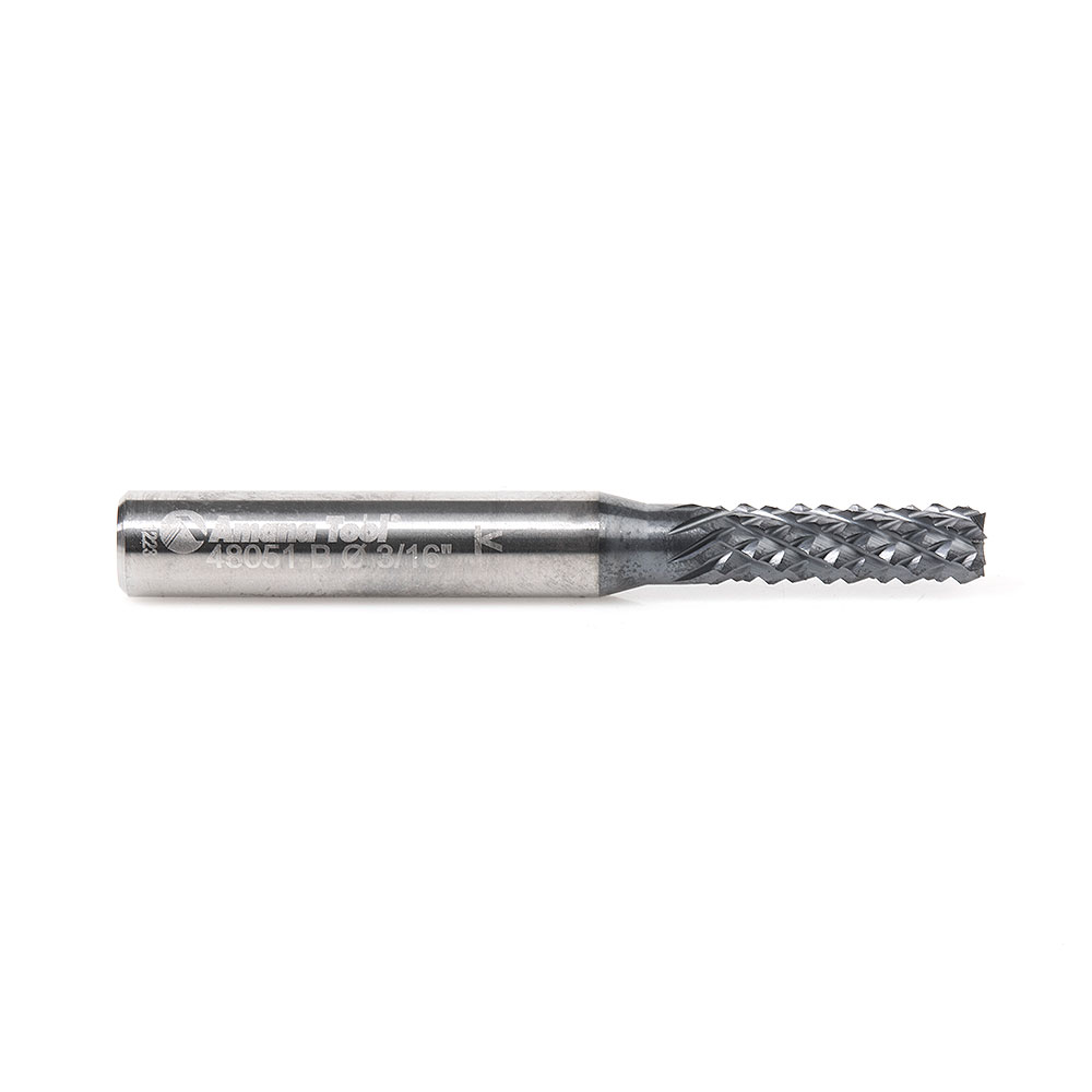 Amana 48051-B High Performance Solid Carbide Fiberglass and Composite Cutting 3/16 Dia x 5/8 x 1/4 Shank AlTiN Coated Burr End Router Bit