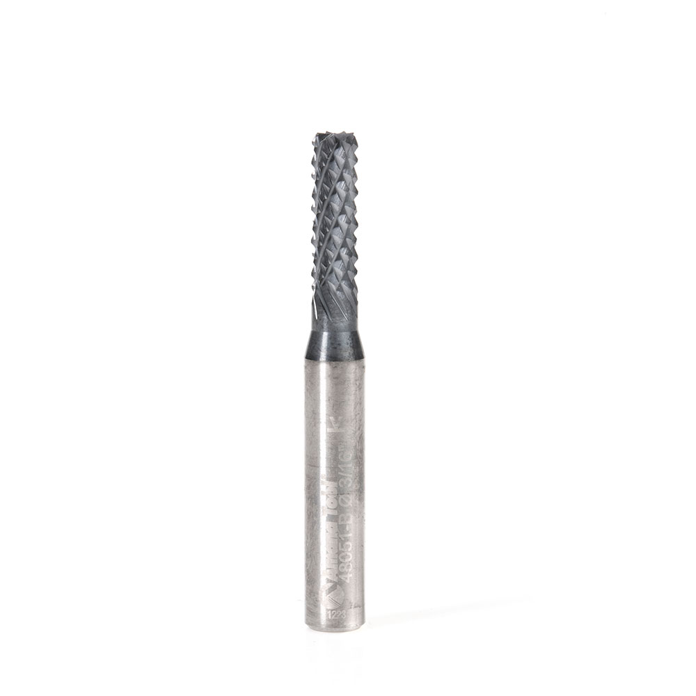 Amana 48051-B High Performance Solid Carbide Fiberglass and Composite Cutting 3/16 Dia x 5/8 x 1/4 Shank AlTiN Coated Burr End Router Bit