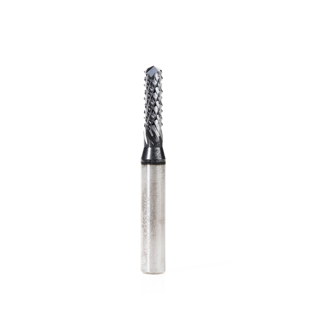 Amana 48051-D High Performance Solid Carbide Fiberglass and Composite Cutting 3/16 Dia x 5/8 x 1/4 Shank AlTiN Coated Drill End Router Bit