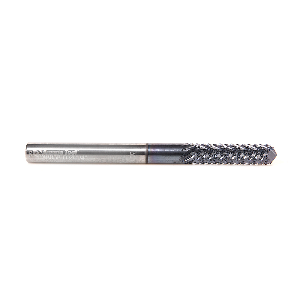 Amana 48052-D High Performance Solid Carbide Fiberglass and Composite Cutting 1/4 Dia x 1 x 1/4 Shank AlTiN Coated Drill End Router Bit