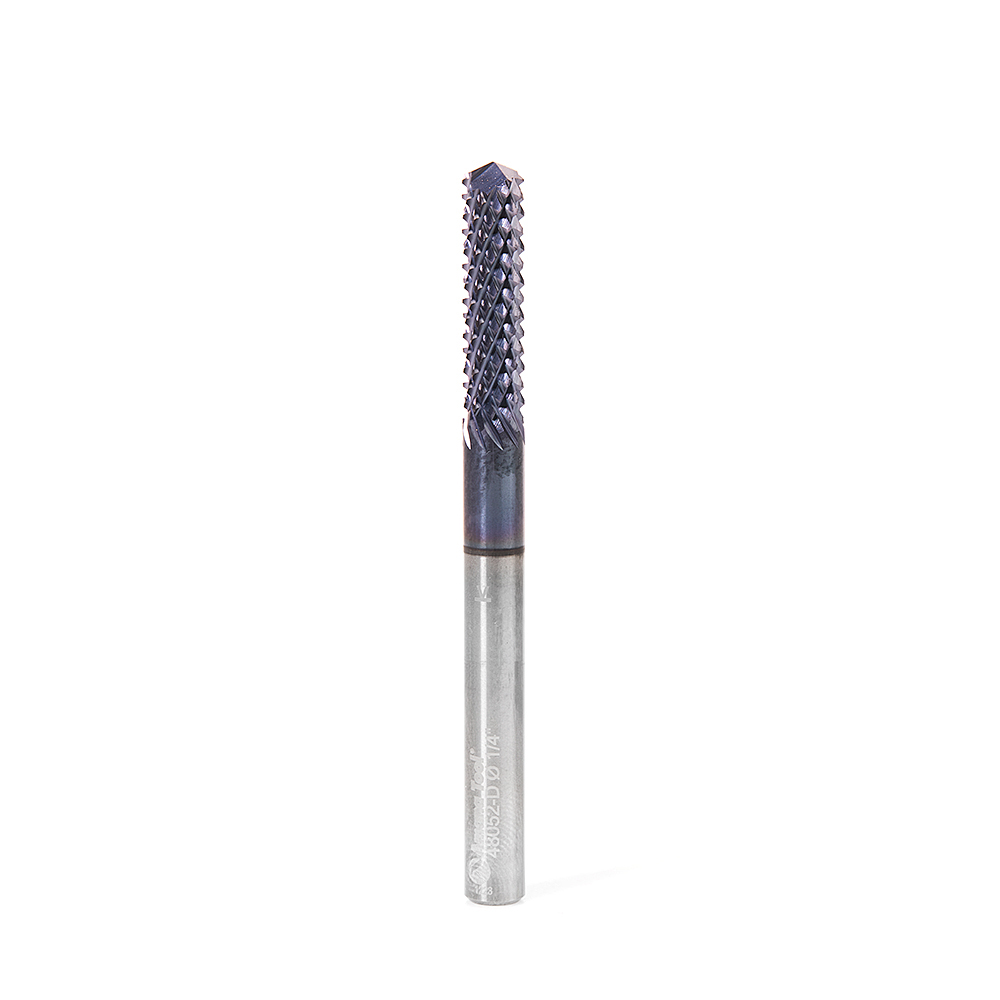 Amana 48052-D High Performance Solid Carbide Fiberglass and Composite Cutting 1/4 Dia x 1 x 1/4 Shank AlTiN Coated Drill End Router Bit