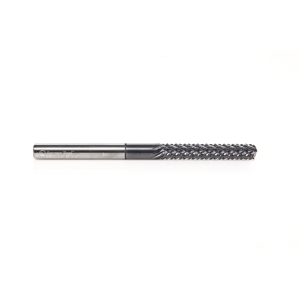 Amana 48053-E High Performance Solid Carbide Fiberglass and Composite Cutting 1/4 Dia x 1-1/2 x 1/4 Shank AlTiN Coated End Mill Router Bit