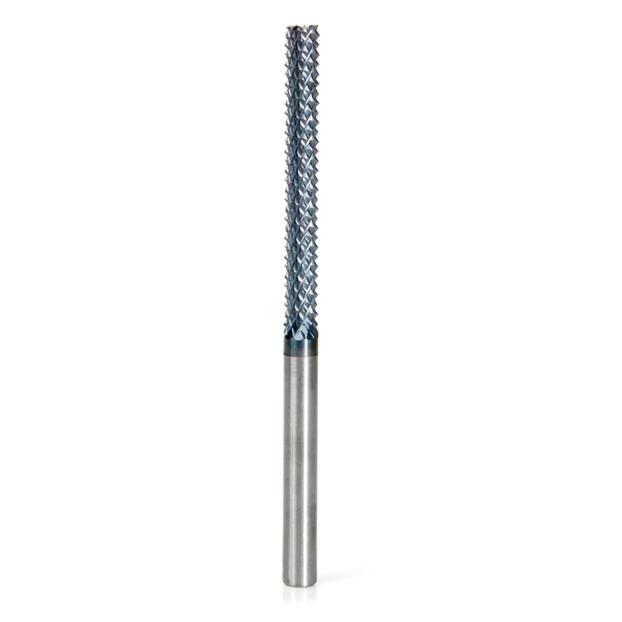 Amana 48054-B High Performance Solid Carbide Fiberglass and Composite Cutting 1/4 Dia x 2-1/8 x 1/4 Shank AlTiN Coated Burr End Router Bit