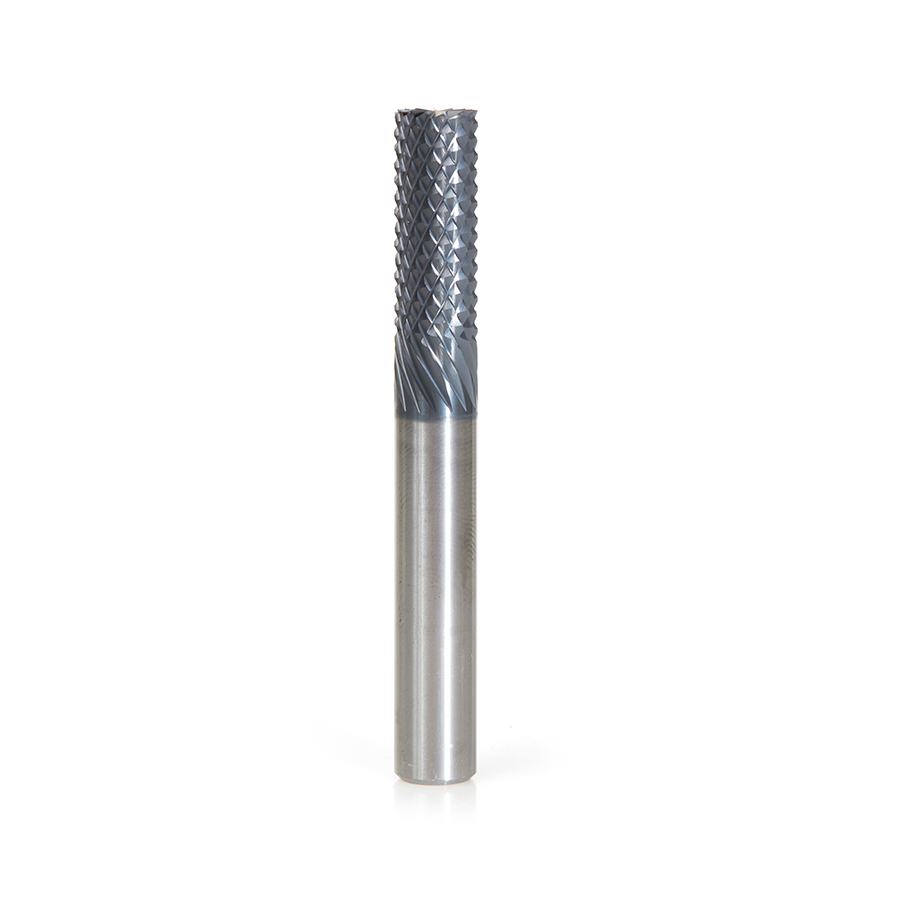Amana 48055-B High Performance Solid Carbide Fiberglass and Composite Cutting 3/8 Dia x 1 x 3/8 Shank AlTiN Coated Burr End Router Bit