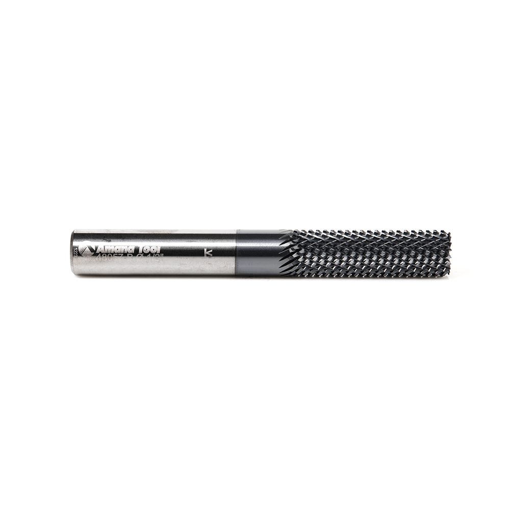 Amana 48057-B High Performance Solid Carbide Fiberglass and Composite Cutting 1/2 Dia x 1-5/8 x 1/2 Shank AlTiN Coated Burr End Router Bit